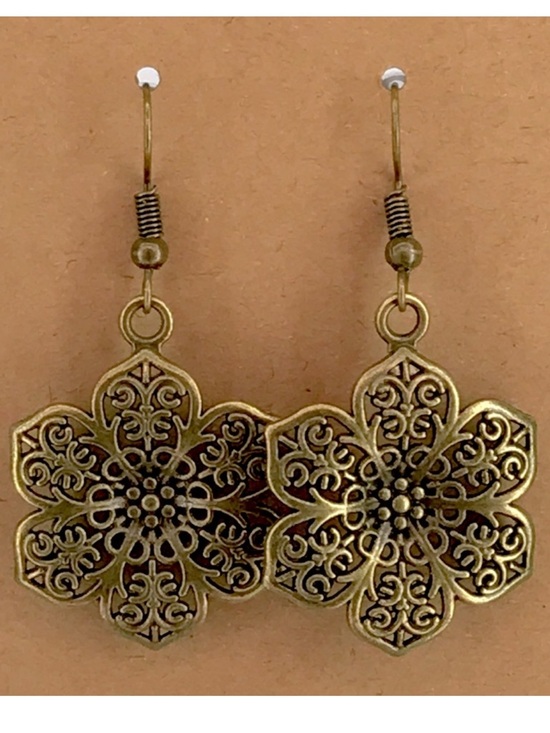 Fashion Jewelry Jewelry - Elegant Floral Bronze Earrings Fashion Earrings